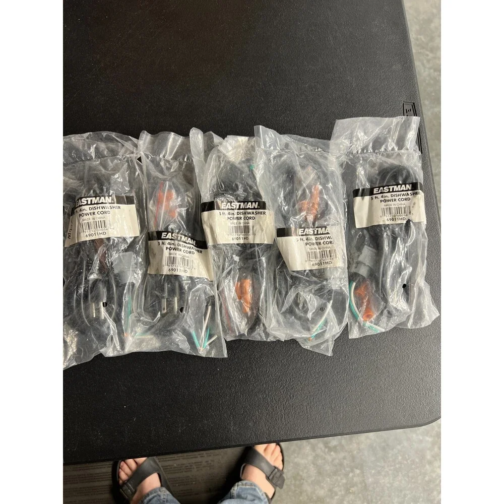 Eastman Universal Black 69011HD Power Plug Kit Dishwasher Power Cord 5ft 4in